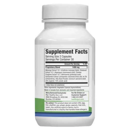 Supplement bottle with label on a white background