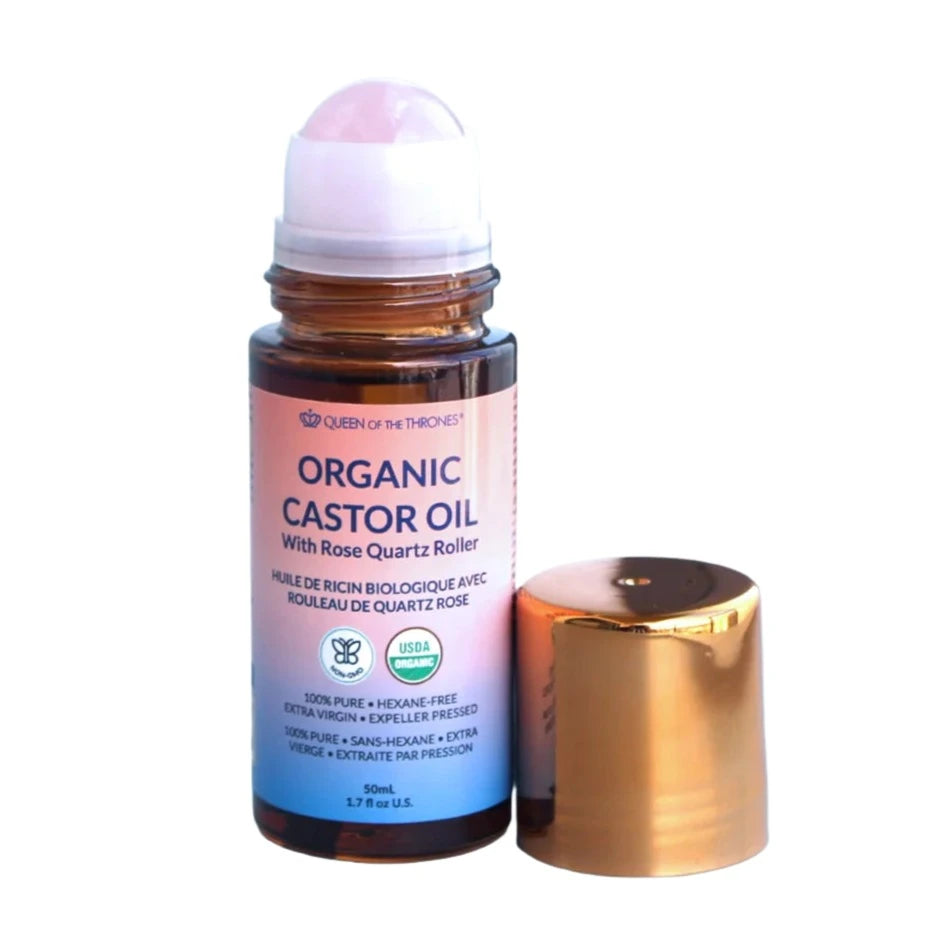 Organic Golden Castor Oil Roll-On with Rose Quartz (50 ml)