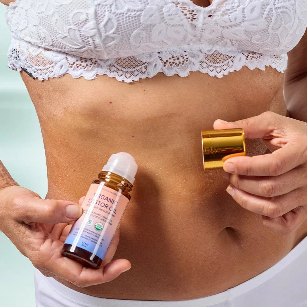 Organic Golden Castor Oil Roll-On with Rose Quartz (50 ml)