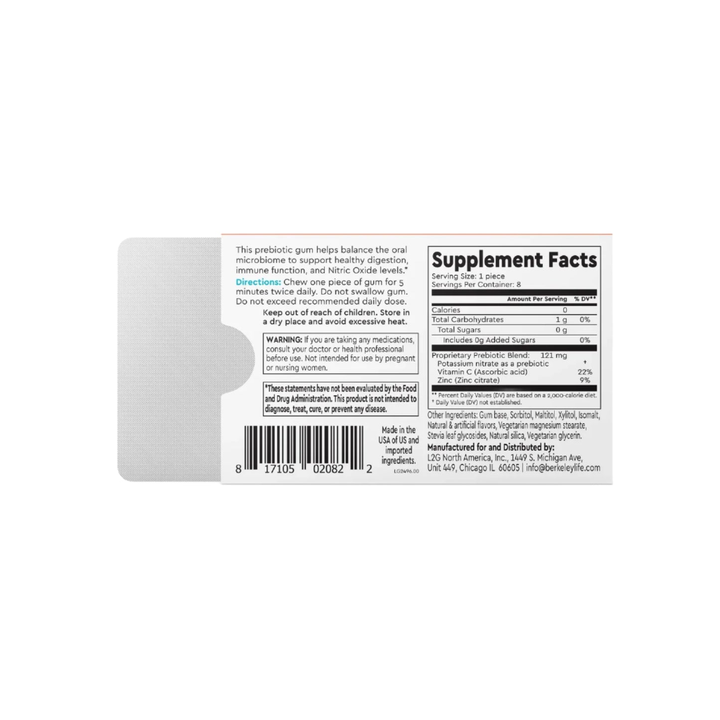 Prebiotic Nitrate Chewing Gum