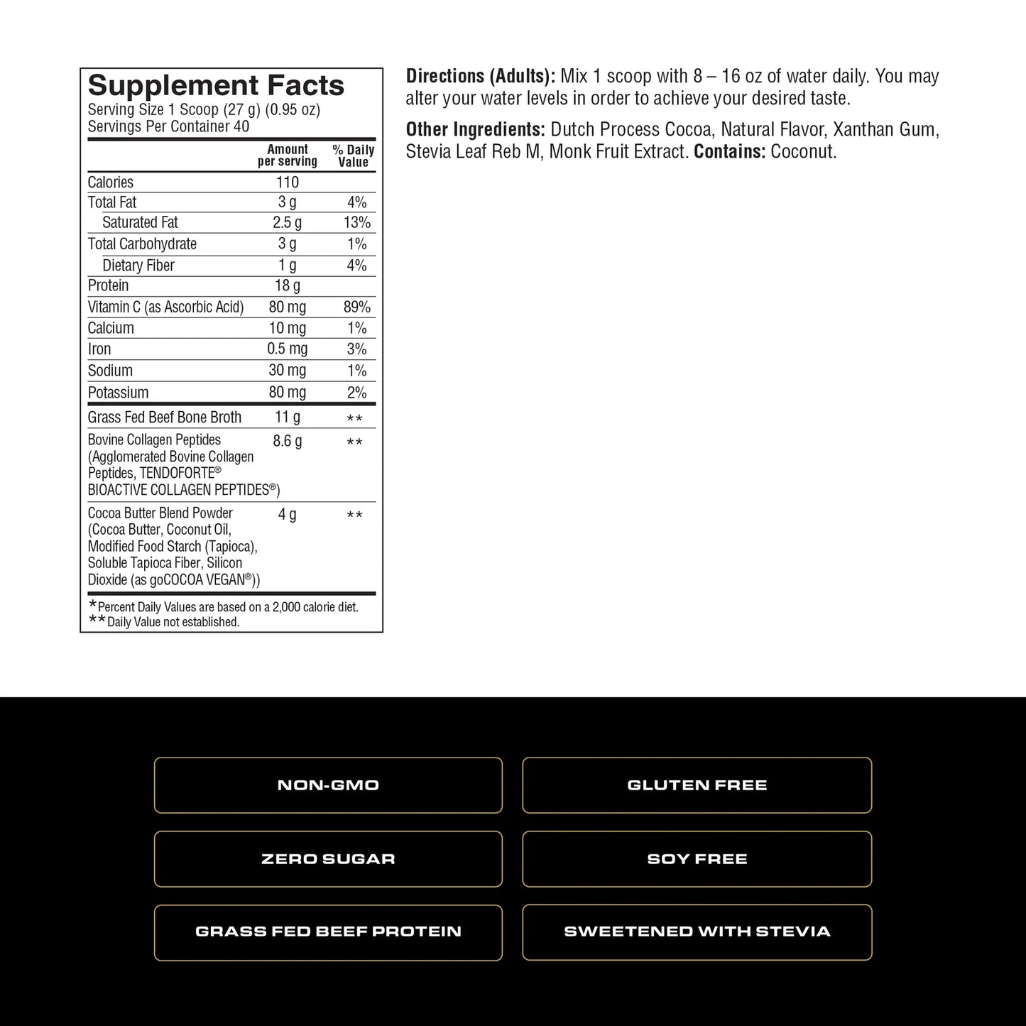 Spoken Grass Fed Beef Protein 38oz