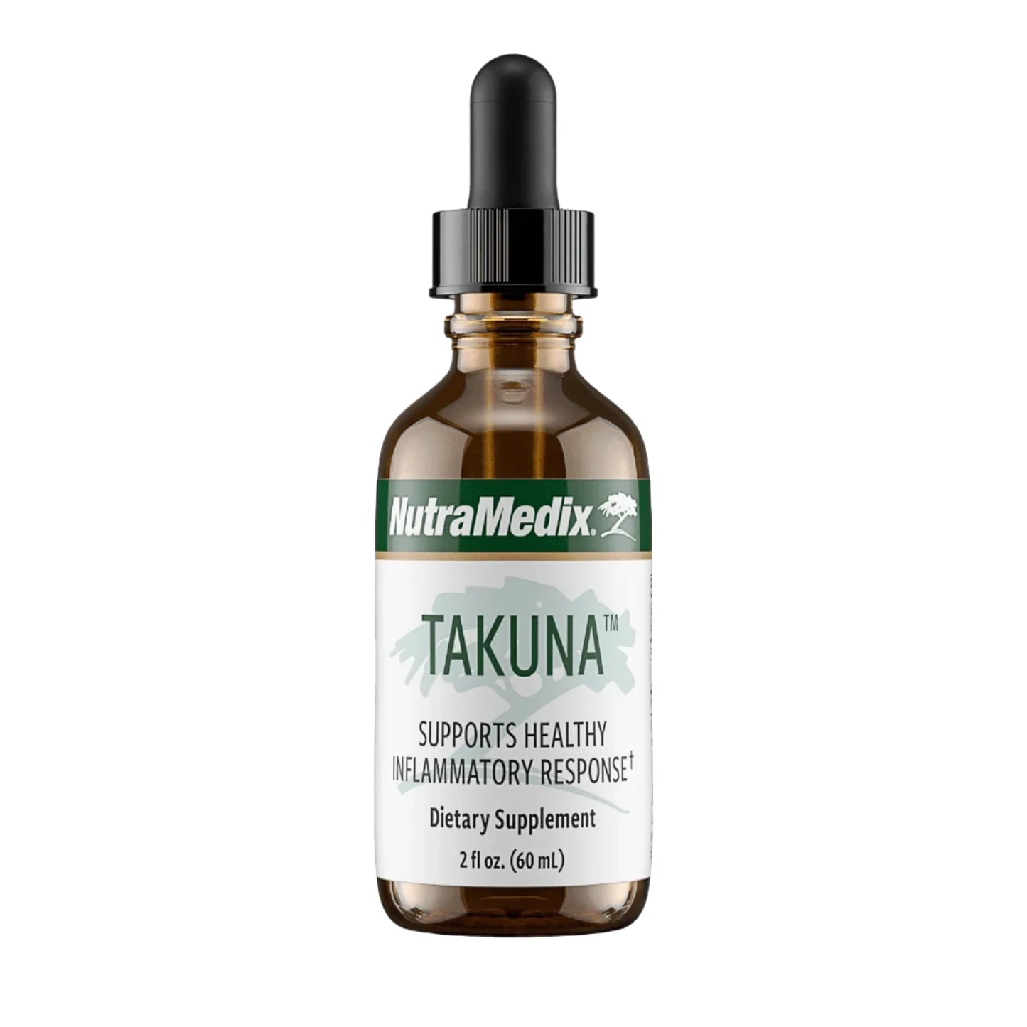 A bottle of Nutramedix Takuna, a dietary supplement designed to support healthy inflammation response, with a dosage of 215 ml.