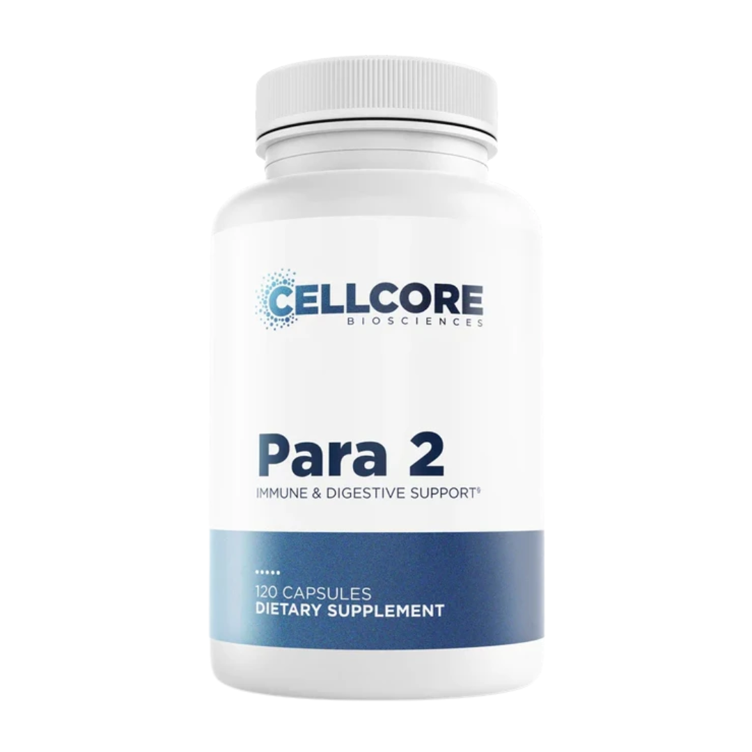 Supplement bottle labeled 'Para 2' by Cellcore Bioscience on a white background