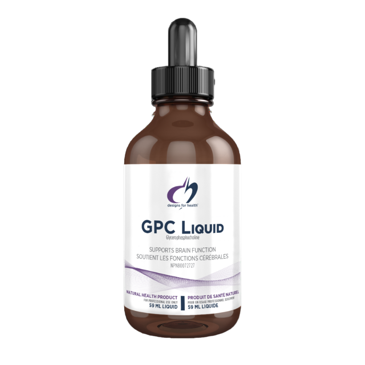 A bottle of GPC Liquid (59 ml) with a label that includes the brand logo and product information.