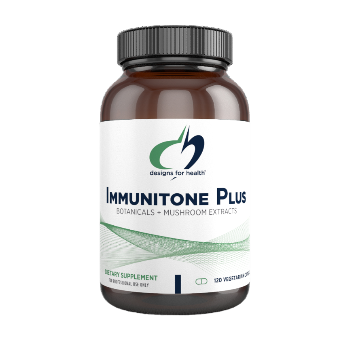 A bottle of Immunitone Plus, a dietary supplement by Designs for Health.