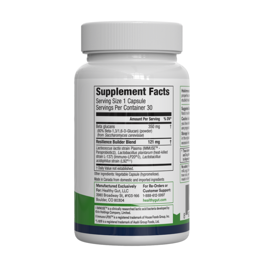 Supplement bottle with label on a white background