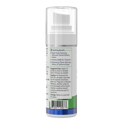 Skincare product bottle with label on a white background
