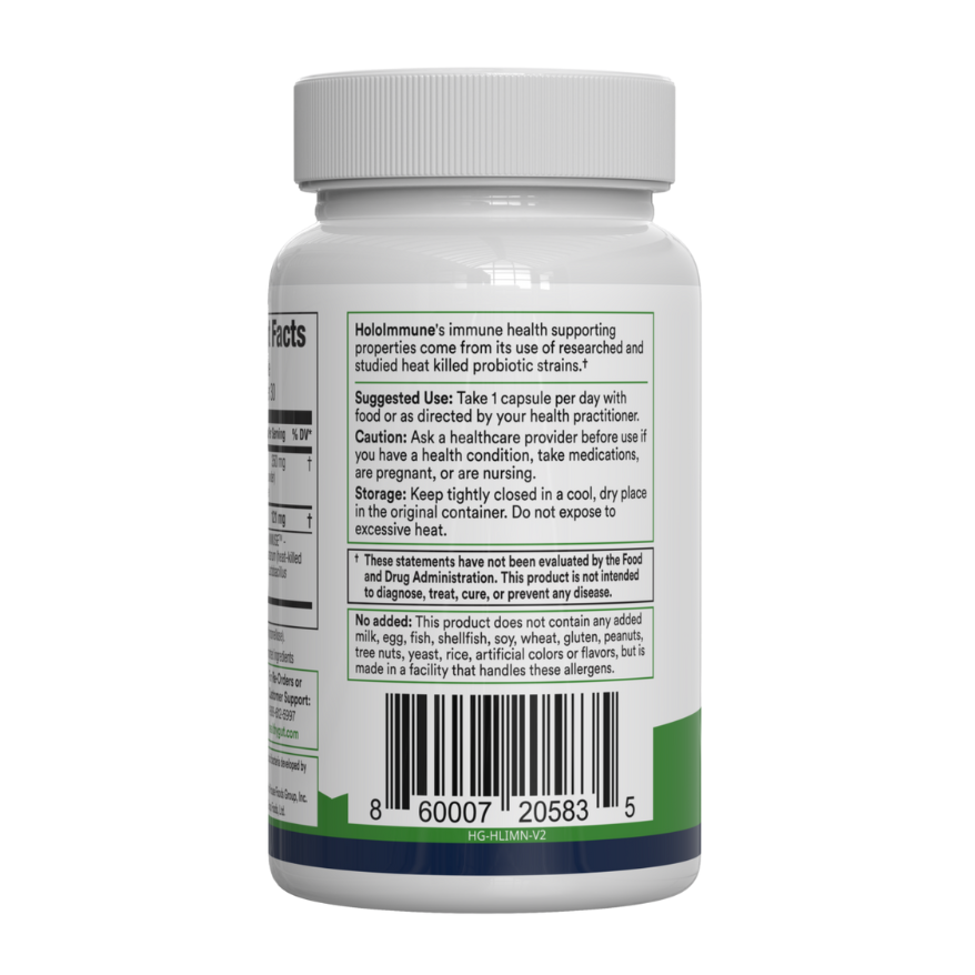 Supplement bottle with label on a white background