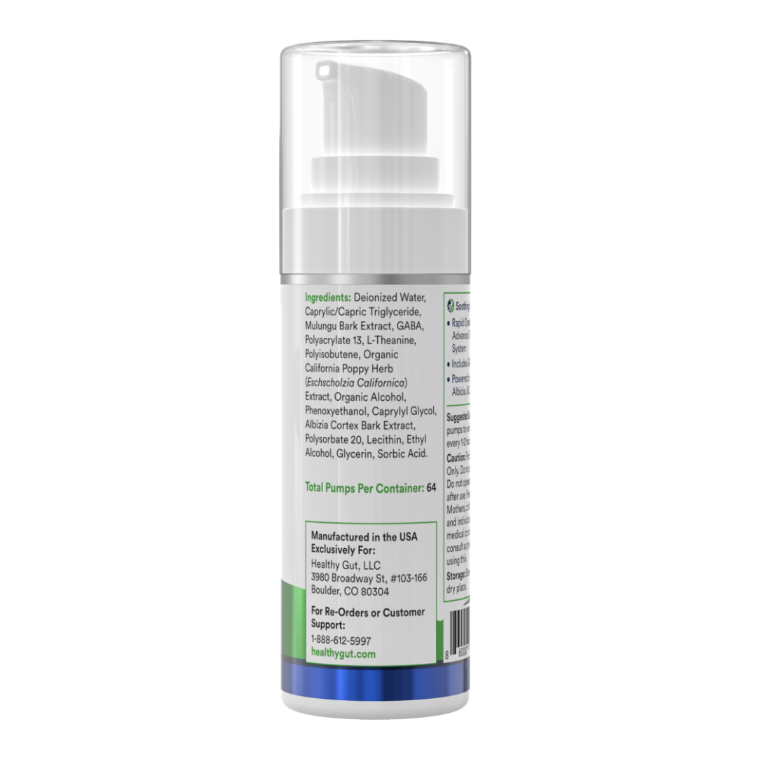 Skincare product bottle with label on a white background