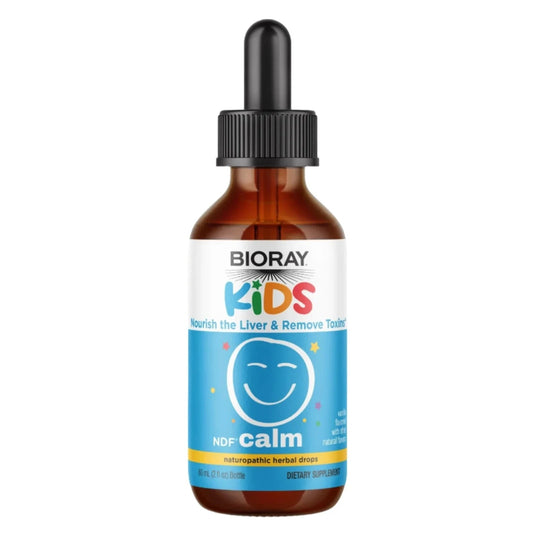 Bioray Kids NDF Calm supplement bottle on a white background