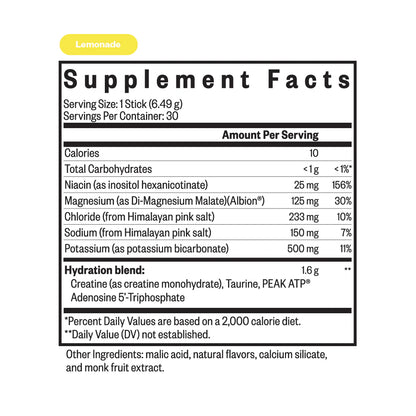 Supplement facts label for a product with various nutrients listed.