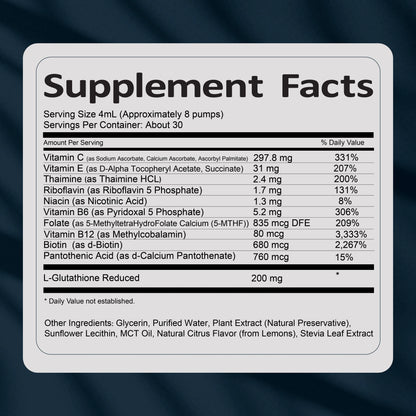 Supplement facts label on a dark background