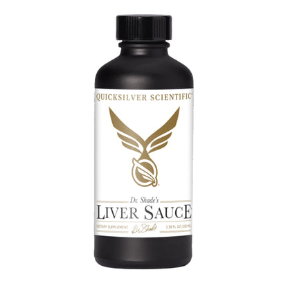 Quicksilver Scientific Liver Sauce supplement bottle on a white background