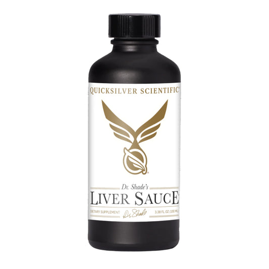 Quicksilver Scientific Liver Sauce supplement bottle on a white background