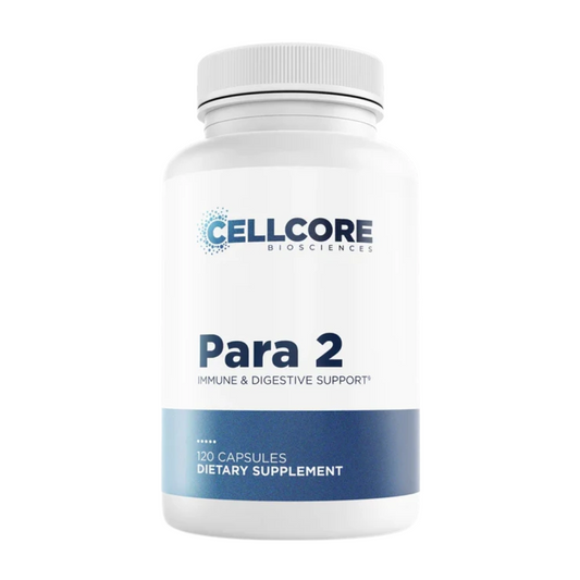 Supplement bottle labeled 'Para 2' by Cellcore Bioscience on a white background