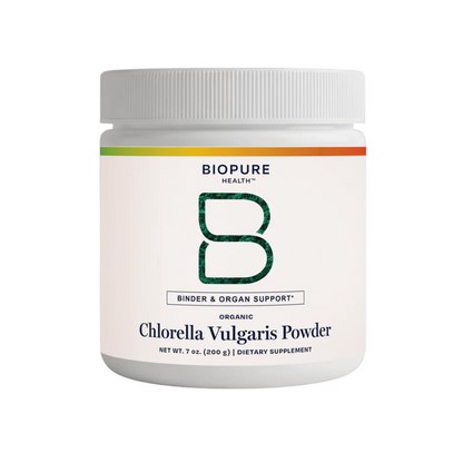 Biopure Chlorella Vulgaris Powder container on a white background