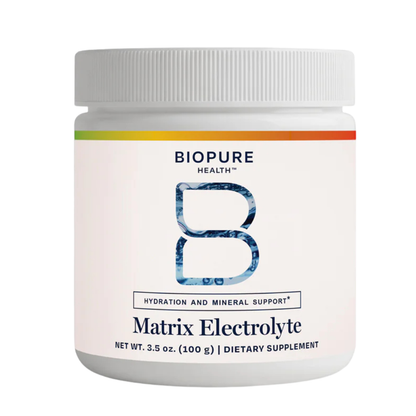 Biopure Matrix Electrolyte supplement container on a white background